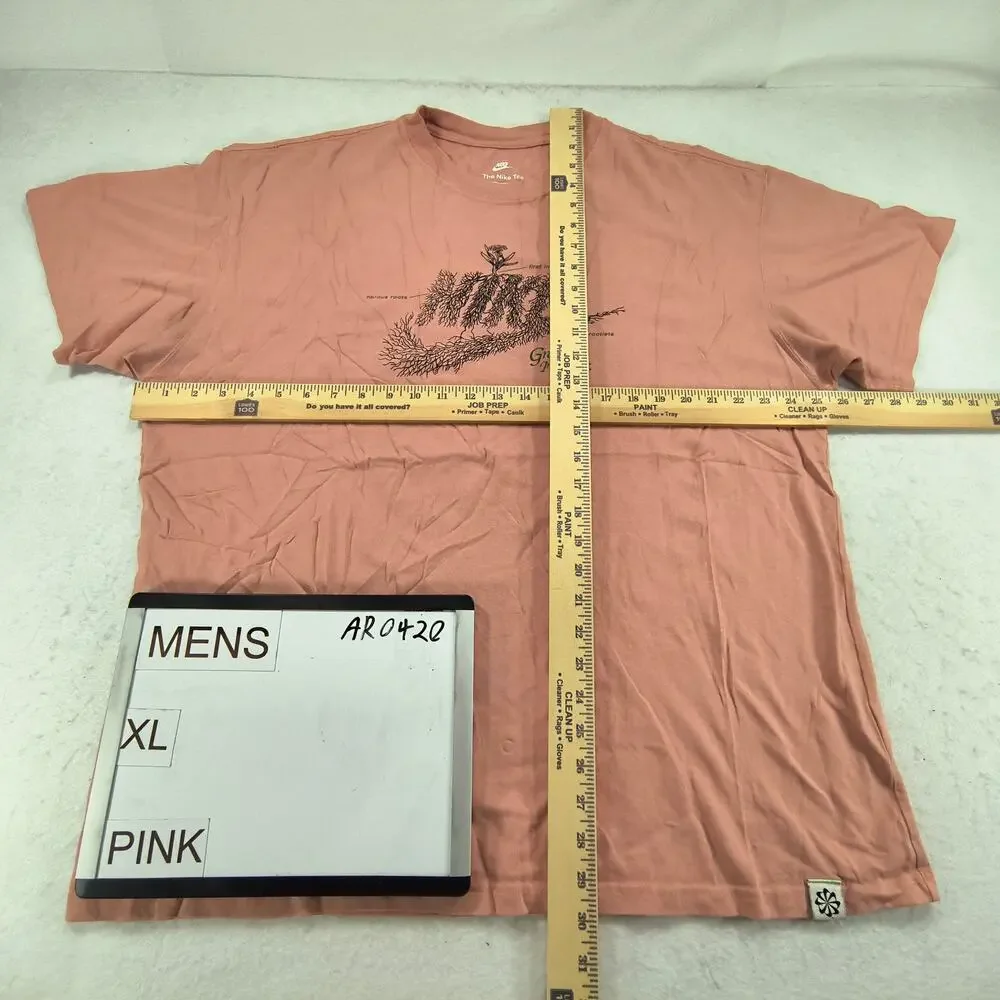 Nike Tee Growth In Sport Graphic Crew Neck Shirt Mens Size Extra Large XL Pink